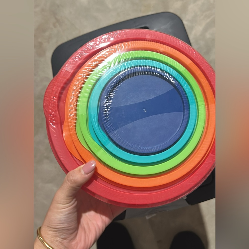 Colorful Storages with lid Rainbows 🌈 total of 5 bowls.